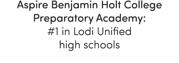 Aspire Benjamin Holt College Preparatory Academy: #1 in Lodi Unified high schools