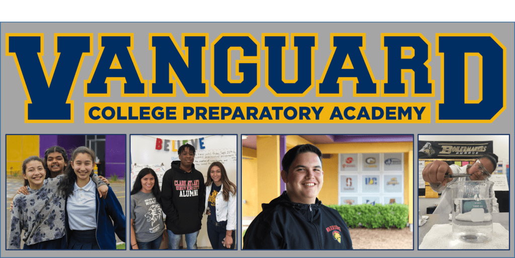 VCPA's hero image with its logo and three scholar photos shown underneath