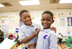 Two Aspire Memphis students in the classroom