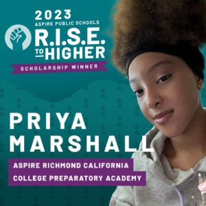 Headshot of R.I.S.E. scholarship winner Priya Marshall