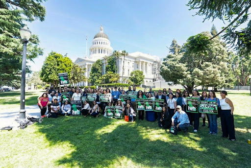 Attendees posing in front of the Capitol building after the first half of the legislative meetings (Photo supplied by Filmtwist)